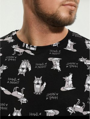 Мираж футболка мужская (волки черный)