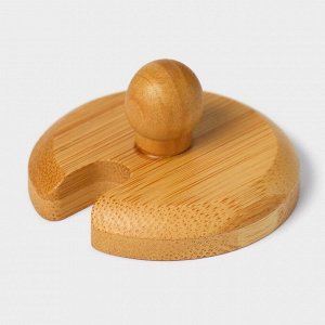 Крышка для ёмкостей Доляна, d=5,5 см, с ручкой, бамбук