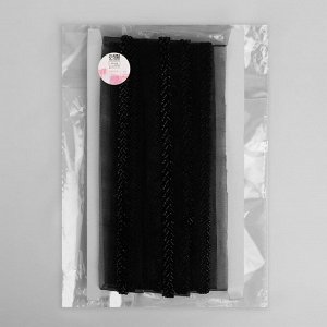 Тесьма декоративная с бисером, 35 мм, 4,5 ± 0,5 м, цвет чёрный