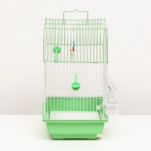 Клетка для птиц укомплектованная Bd-1/2q, 30 х 23 х 39 см, зелёная