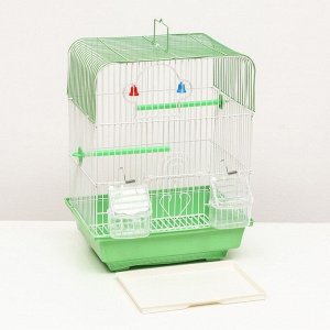 Клетка для птиц укомплектованная Bd-1/2q, 30 х 23 х 39 см, зелёная