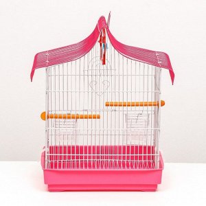 Клетка для птиц укомплектованная Bd-2/1d, 32 х 22 х 45 см, розовая