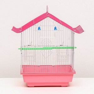 Клетка для птиц укомплектованная Bd-1/1d, 30 х 23 х 39 см, розовая