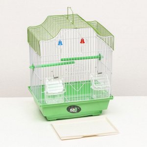 Клетка для птиц укомплектованная Bd-1/4f, 30 х 23 х 39 см, зелёная