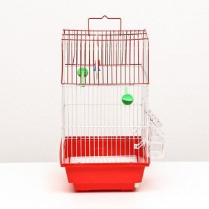 Клетка для птиц укомплектованная Bd-1/2q, 30 х 23 х 39 см, красная
