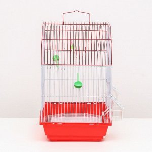 Клетка для птиц укомплектованная Bd-2/4f, 34 х 27 х 44 см, красная