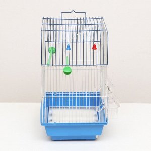 Клетка для птиц укомплектованная Bd-1/2q, 30 х 23 х 39 см, синяя
