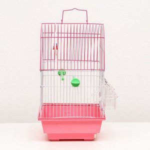 Клетка для птицукомплектованная Bd-1/3c, 30 х 23 х 39 см, розовая