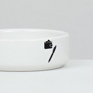 Миска керамическая для грызунов "Чёрно-белый" 80 мл 8,5 х 3 см