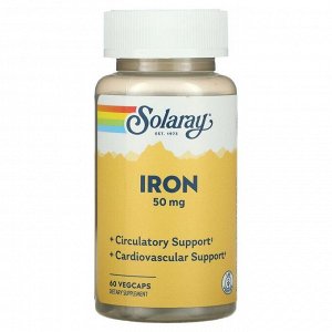 Железо SOLARAY Iron 50мг - 60 капс.