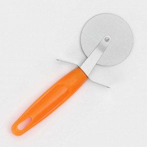 Нож для пиццы и теста Доляна «Оранж», 19 см, d=6,7 см, цвет оранжевый