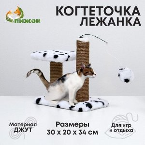 Когтеточка для котят двойная, 30 х 20 х 34 см, джут, далматинец