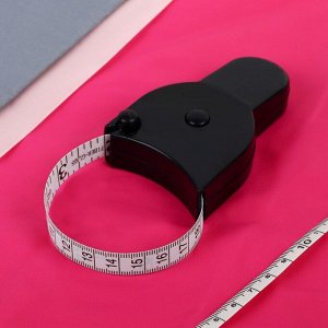 Рулетка для измерения объёмов тела портновская, 150 см (см/дюймы), цвет чёрный