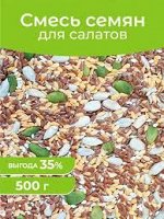 Смесь семян ДЛЯ САЛАТОВ (лён белый, лён, тыквенные семечки, семена подсолнечника, кунжут)