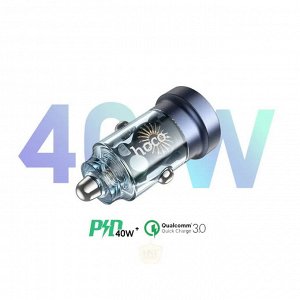 Автомобильное зарядное устройство HOCO DZ15 Full IQ PD45W+QC3.0 1*USB-C+1*USB 5A