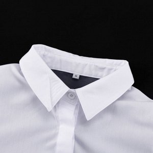 Женская рубашка с прозрачными вставками и рукавами, цвет белый