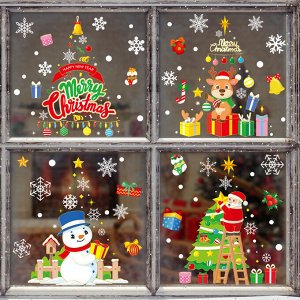 Рождественские наклейки на окна