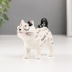 Сувенир керамика &quot;Кошечка с бантиком. Каракули&quot; белый 9х4,4х8,3 см