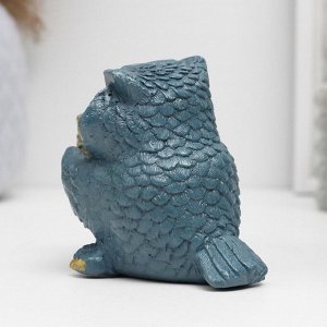 Фигурка гипс «Сова с книгами», серо-голубой, 10x6x6 см