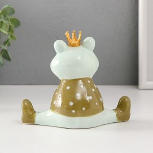 Фигурка керамика «Лягушонок в футболке в горошек, в короне», 14x7.8x11.8 см