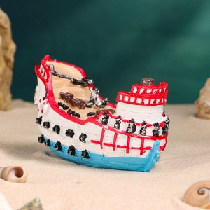 Сувенирная модель корабля «Пиратское судно», фигурка полистоун, 14x6x7 см