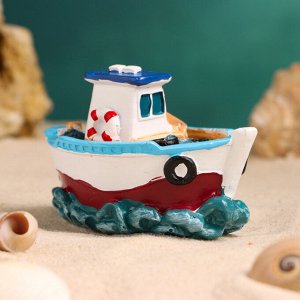 Сувенирная модель корабля «Рыбацкое судно у рифов», фигурка полистоун, 10x6x6 см