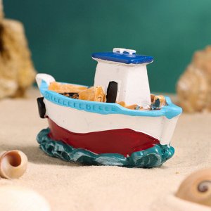 Сувенирная модель корабля «Рыбацкое судно у рифов», фигурка полистоун, 10x6x6 см