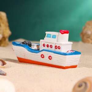 Сувенирная модель корабля «Рыбацкое судно светлое», фигурка полистоун, 10 см