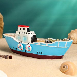Сувенирная модель корабля «Рыбацкое судно», фигурка полистоун, 20x8x7 см