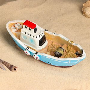 Сувенирная модель корабля «Рыбацкое судно», фигурка полистоун, 20x8x7 см