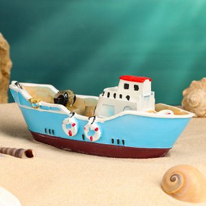 Сувенирная модель корабля «Рыбацкое судно», фигурка полистоун, 20x8x7 см