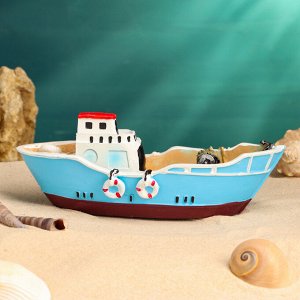 Сувенирная модель корабля «Рыбацкое судно», фигурка полистоун, 20x8x7 см