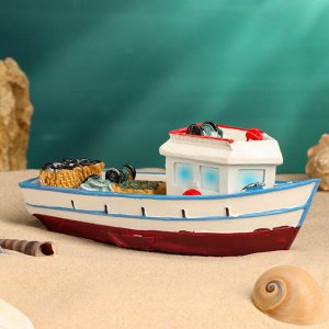 Сувенирная модель корабля «Рыбацкое судно», фигурка полистоун, 20x8x7 см