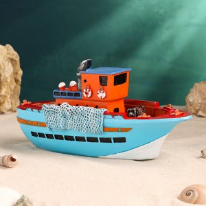 Сувенирная модель корабля «Катер», фигурка полистоун, 24x10x11 см