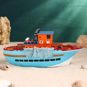 Сувенирная модель корабля «Катер», фигурка полистоун, 24x10x11 см