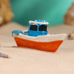 Сувенирная модель корабля «Рыбацкое судно. Волны», фигурка полистоун, 7 см, МИКС