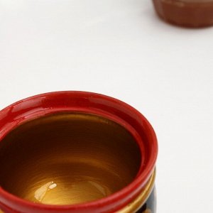 Солонка «Ягодка», с крышкой, большая, 10*8 см, хохлома