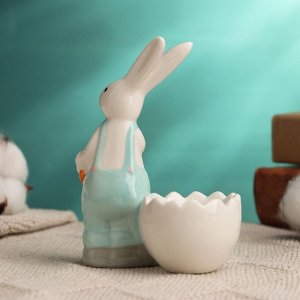 Подставка под яйцо "Кролик с морковкой" 8х5х11см, микс
