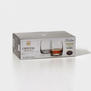 Набор стеклянных стаканов для виски PAVO AQUA, 230 мл, 6 шт