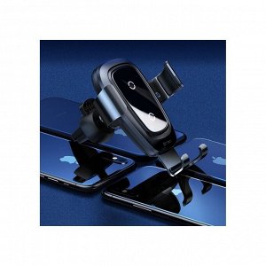 Держатель для смартфона в авто Baseus, 4-6.5", 2 А, автозахват, беспроводная зарядка, черный