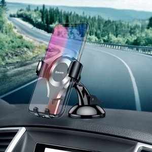 Автомобильный держатель Baseus Osculum Type, диагональ 4.0"- 6.5", на присоске, чёрный