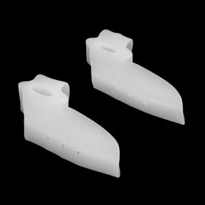 Корректоры-разделители для пальцев ног, с накладкой на косточку большого пальца, 1 разделитель, силиконовые, 7 x 4 см, пара, цвет белый