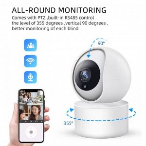 Hoco Умная Wi-Fi Smart IP-Камера HD 4K smart camera 360° ,1080p, ночное видение, обнаружение движения