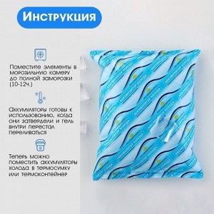 Аккумулятор холода - гелевый хладоэлемент для термосумки «Мастер К.», до 20 ч, 600 мл