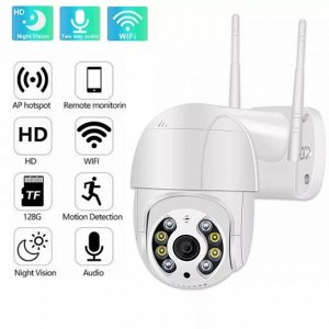 Умная уличная беспроводная IP-камера видеонаблюдения WiFi smart camera 1920x1080, ночная съемка, датчик движения и микрофон, влагозащитная IP66