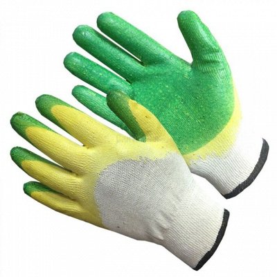 ДомоМания: Рабочие перчатки: резиновые, ХБ, покрытием
