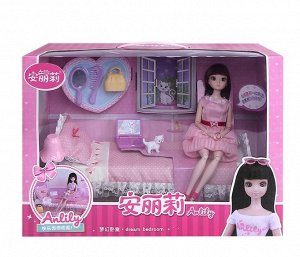 Подарочный набор "Спальня мечты для принцессы" с куклой и аксессуарами цвет: НА ФОТО