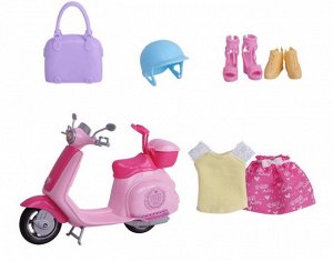 Подарочный набор "Мопед для принцессы" с куклой и аксессуарами цвет: НА ФОТО