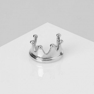 Серьга «Кафф» корона, цвет серебро