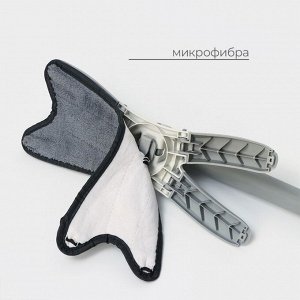 Швабра с отжимом Twist Raccoon, насадка из микрофибры 36x14 см, стальная нержавеющая ручка 125 см